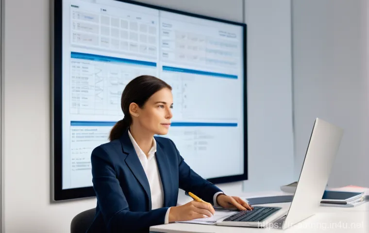 행정관리사 관련 자격증 추천 - **Prompt:** A dynamic scene in a contemporary, open-plan French office. A male professional in his 3...