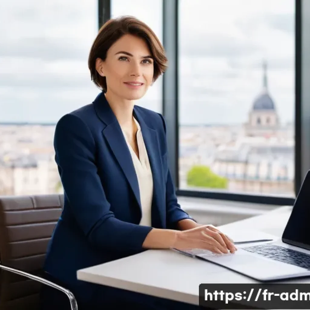 행정관리사 업무 사례 분석 - **Prompt:** A professional administrative manager, a woman in her late 30s, with short, stylish brow...