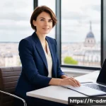 행정관리사 업무 사례 분석 - **Prompt:** A professional administrative manager, a woman in her late 30s, with short, stylish brow...